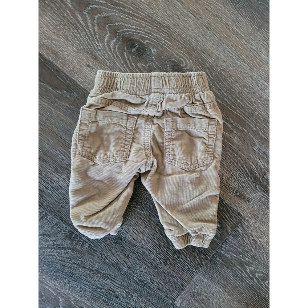 Gymboree Baby 0-3 M Tan Corduroy Jogger Pants Elastic Waist Cotton Utility #10
